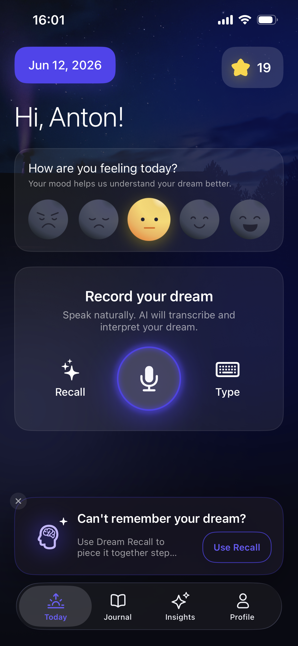 Somery Today screen screenshot